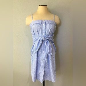 Derek Heart Blue & White Pinstriped Dress, Size M